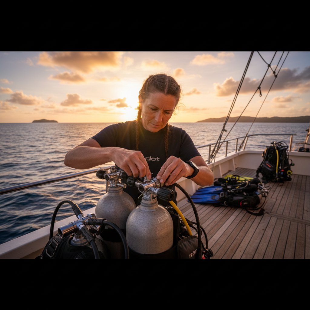 Professional diving gear maintenance